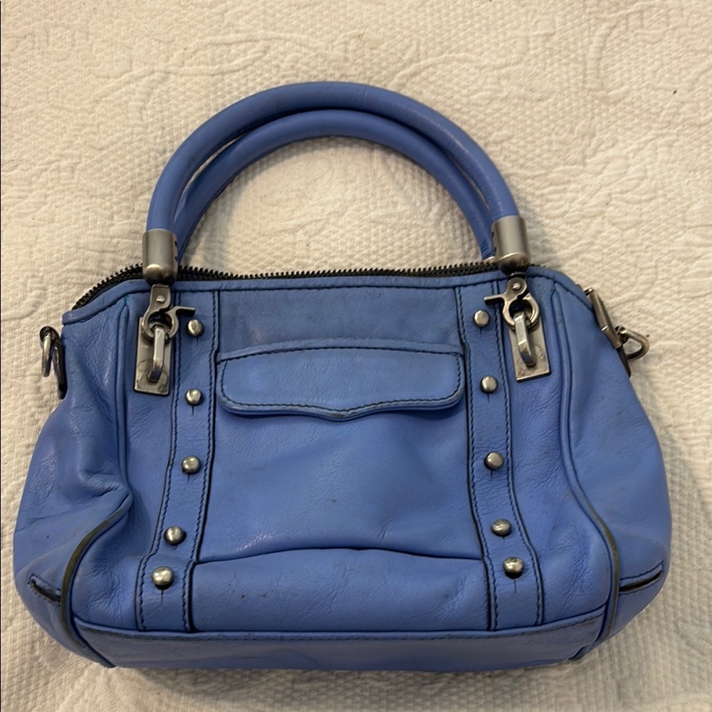 Blue Leather Handbag